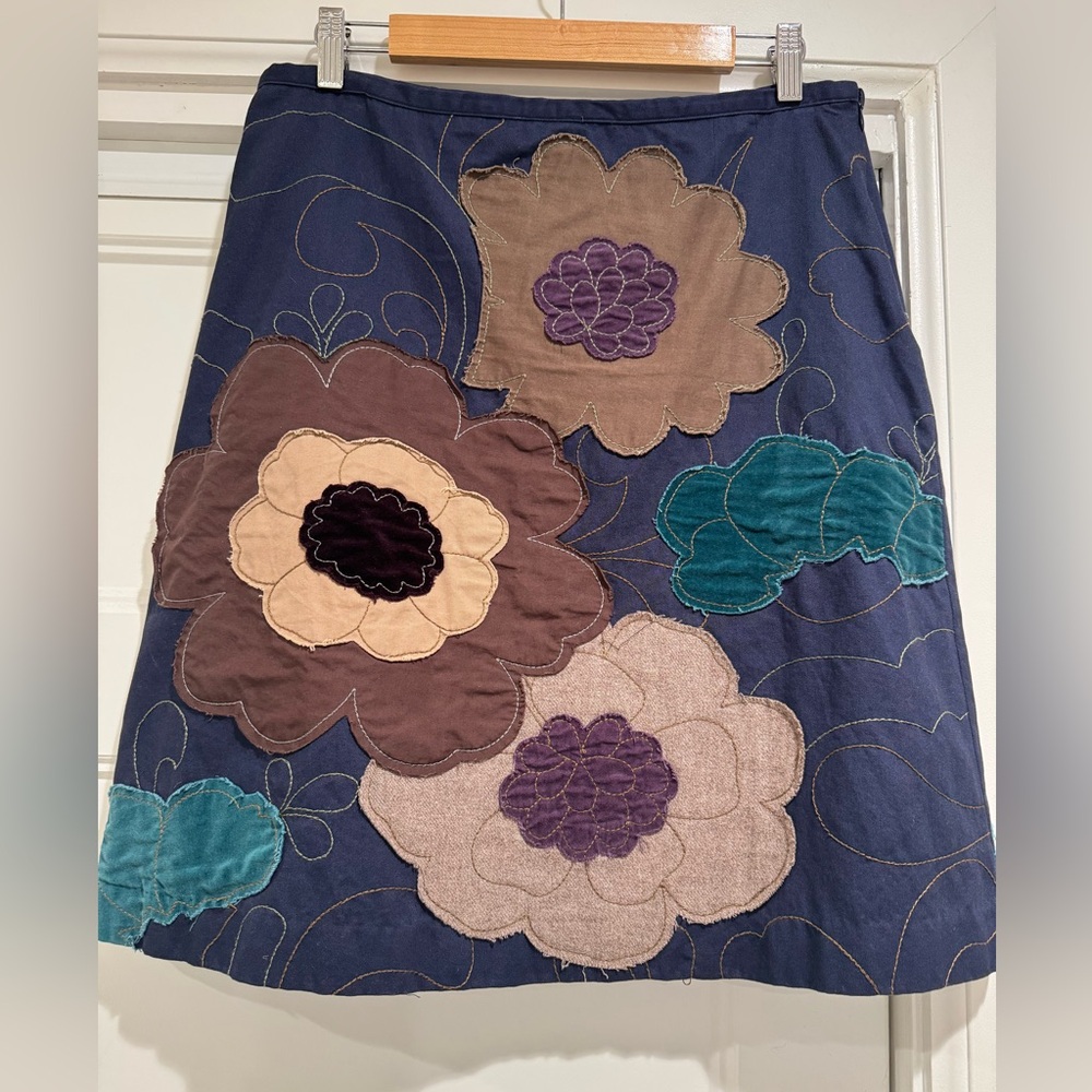 Boden Blue Floral Skirt